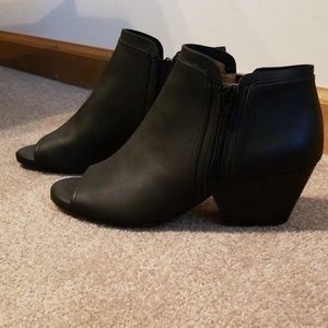 Black Open Toe Heals